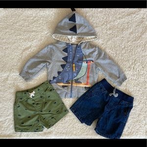 Boys Bundle Sz 12 Months Jarvis Archer Dino Sweater, Carter Shorts, Lee Shorts